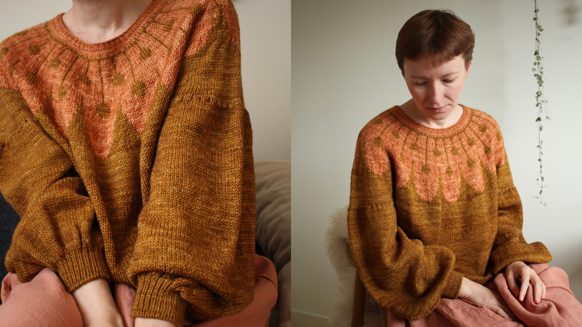 Knitting pattern Blath flower sweater by Teti Lutsak