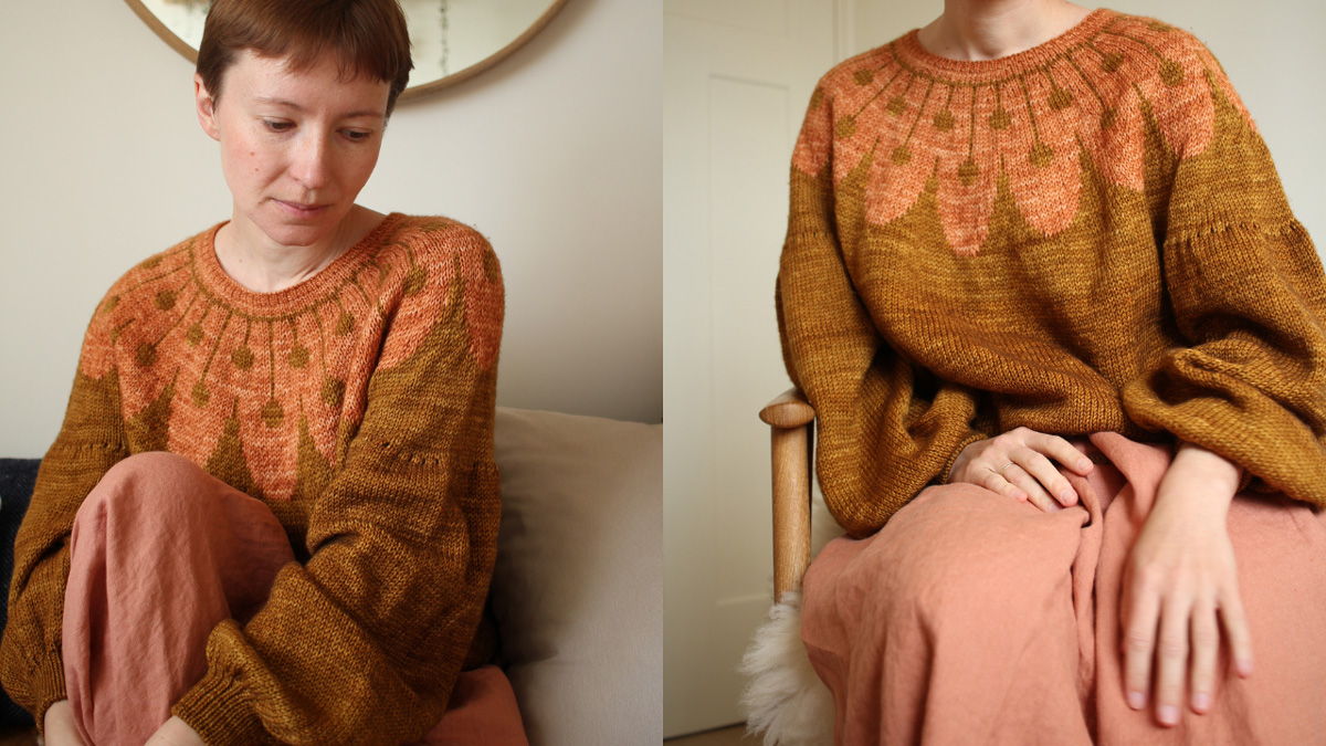 Knitting pattern Blath flower sweater by Teti Lutsak
