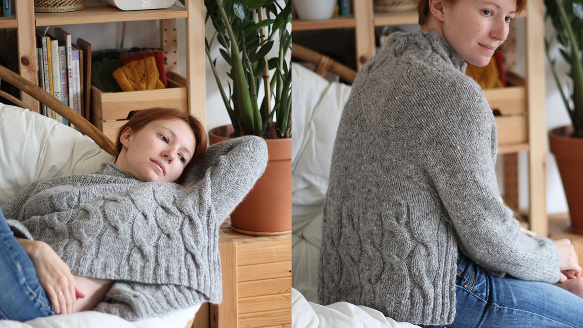 Knitting pattern Dark moss pullover by Teti Lutsak