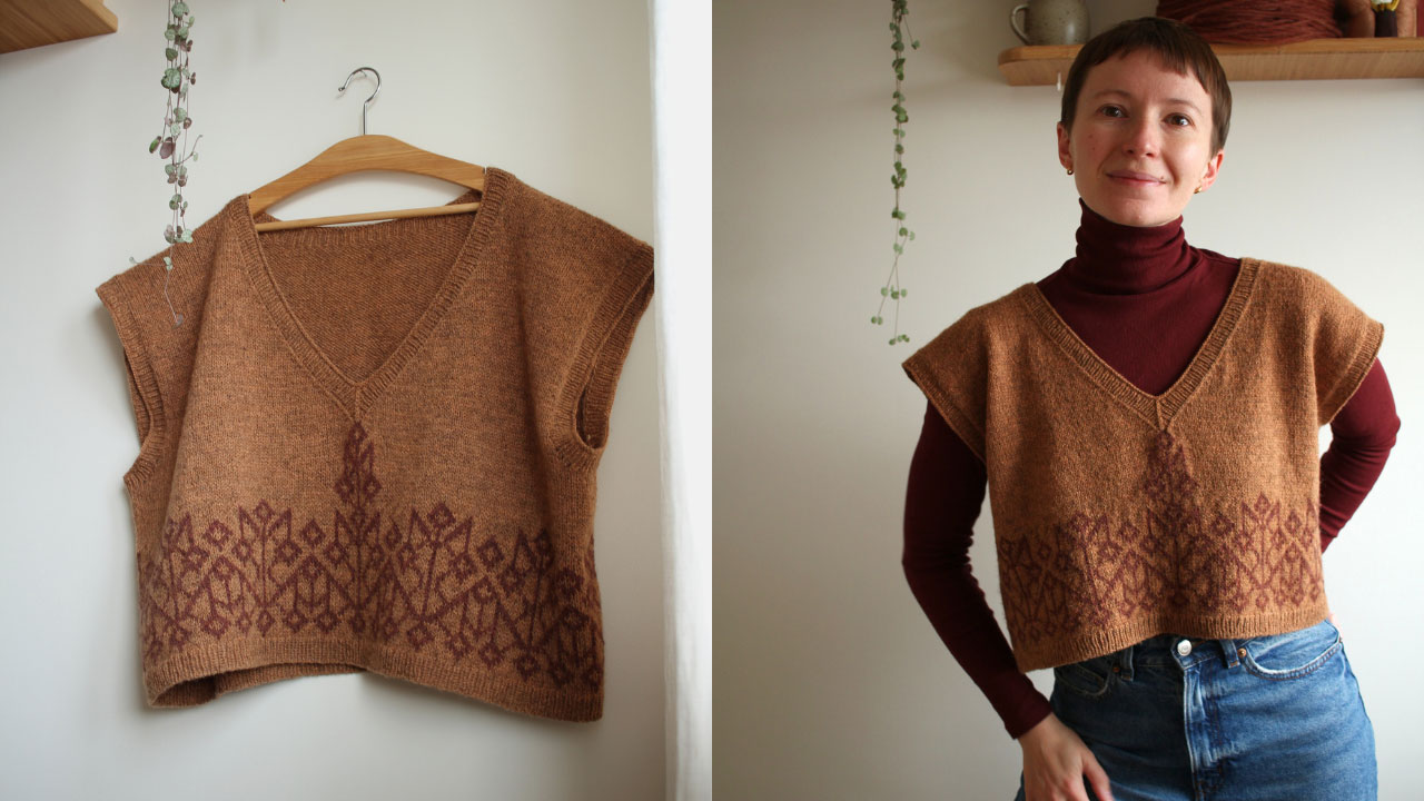 Knitting pattern Pavuk vest by Teti Lutsak